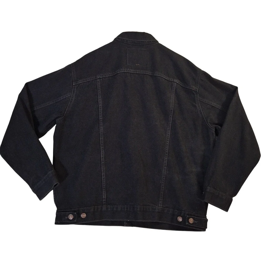 Vintage 90s Levi's 70507-4159 Trucker Jacket Men's Large Black Denim Made in USA